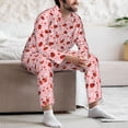 thumbnail image 7 of Disketp Flowers And Ladybugs Mens Pajama Set, Soft Warm Long Sleeve Sleepwear, Cozy Button-Down Pjs for Men-Medium, 7 of 7