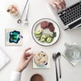 thumbnail image 1 of RYLABLUE Happy Halloween Ghost Set of 8 Coaster for Drinks, Absorbent Ceramic Stone Coasters Cup Mat with Cork Base for Home Kitchen Room Coffee Table Bar Decor, 1 of 4