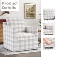 thumbnail image 4 of Bonzy Home 360° Swivel Accent Chair Set of 2, Modern Upholstered Armchair with Thick Cushion, Swivel Square Single Sofa Chair for Living Room Bedroom Study Balcony, Yellow Plaid, 4 of 8