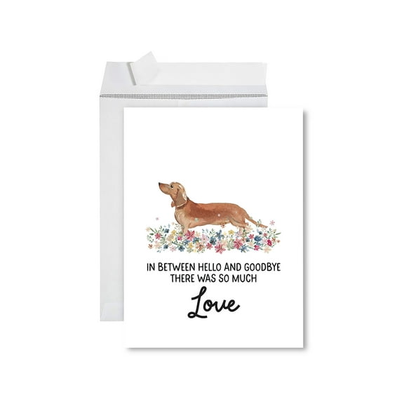 Koyal Wholesale Jumbo Pet Sympathy Card with Envelope, Tan Dachshund, Dog Grief Bereavement Card 8.5" x 11", 1-Pk