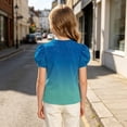 thumbnail image 5 of ATOGUTA Girls Tee Shirts Graphic Tees Short Sleeve Tshirts Crewneck Cute Summer Casual Basic Tops for Kids Teen Size 4T-15, Blue, 5 of 6
