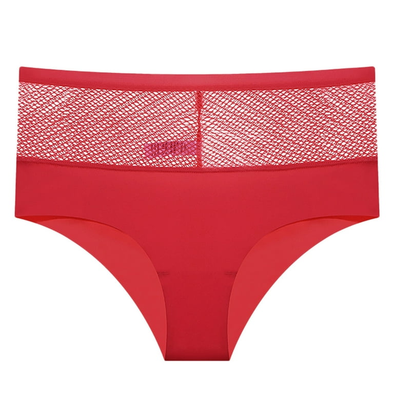 LBECLEY Cotton Panties Bikini Women Mesh Bow Embroidered Lace Transparent  String Underwear Back Bandage Hollow Out Panties String Briefs Womens Fit  for Plus Size Underwear Size 11 Red M 