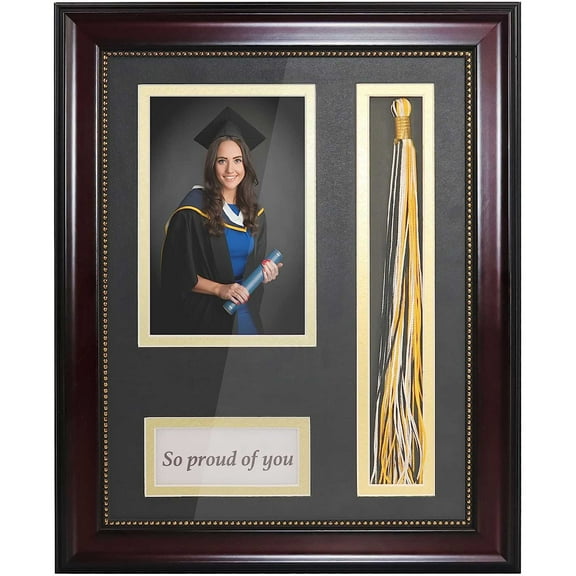 GraduationMall Graduation Photo Shadow Box Frame with Tassel Holder for 4x6 Pictures