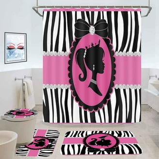 Cartoon Girls Princess Bathroom Pieces Set Shower Curtain