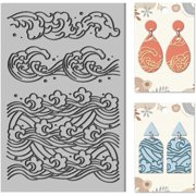 Wave Clay Texture Ocean Mat Clay Modeling Pattern Pad Sea Wave Texture Sheets for Polymer Clay Making Earrings Jewerly Tools 4×2.6inch 1 pc