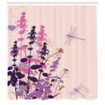 thumbnail image 2 of Ambesonne Dragonfly Shower Curtain, Wildflowers Pattern Art, 69"Wx84"L, Dark Purple, 2 of 4