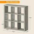 thumbnail image 2 of YEXJ Bookshelf with Storage Bins, 9-Cube Storage Organizer Sturdy Wooden Bookcase Open Book Shelf, Multifunctional Cubicle Rack for Storages & Display, Furniture-9 Cube-Gray Oak, 2 of 9
