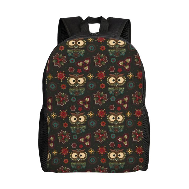 Easygdp Boho Owl Mochila Versátil y Elegante: Comodidad, Almacenaje y Durabilidad para la Universidad, Trabajo, Viajes y Uso Diario