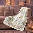 thumbnail image 6 of Golden 50Th Anniversary Floral Wreath Blue Script, Cozy Friendship Quote Scene, Warm Flannel Blanket for Living Room and Reading Nook, Art Lovers Friendship Gift, Artistic Home Decor, 6 of 9