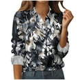 thumbnail image 3 of Horkkom Long Sleeve Blouses for Women Dressy Floral Printed Button Down Shirts Business Casual Work Tops S, Gifts for Women, 3 of 6