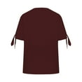 thumbnail image 5 of Breezora Trendy V Neck Tee for Women Side Button Detail Split Sleeve Design Loose Fit Casual Summer T Shirt XL Size Wine, 5 of 5