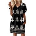 thumbnail image 6 of LWavelet Plus Size Summer Dresses for Women Casual Short Sleeves A Line Midi Dress Black 2XL, 6 of 6