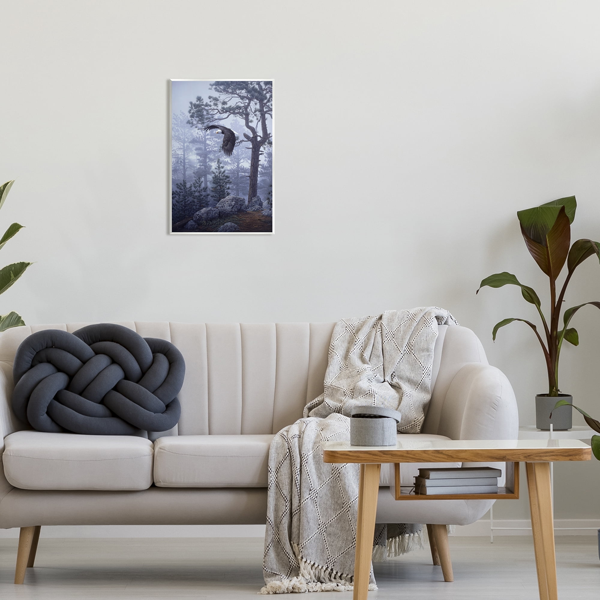 Stupell Industries Eagle Flying Woodland Scene Animals & Insects Photography Unframed Art Print Wall Art