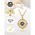 thumbnail image 2 of TANGPOET Tahitian Black Pearl Compass Valentines Necklace For Women,14K Gold Plated 925 Silver Saltwater Pearl Jewelry,Anniversary Birthday Gifts for Her Wife Mom Daughter Friend Grandma, 2 of 5