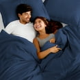 thumbnail image 2 of Bare Home Luxury 2 Piece Duvet Cover and Sham Set - Premium 1800 Ultra-Soft Brushed Microfiber - Hypoallergenic, Easy Care, Wrinkle Resistant (Twin/Twin XL, Dark Blue), 2 of 6