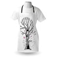thumbnail image 3 of Doodle Apron Monochrome Tree with Playing Children Bunny and Fox Doodle Style Arrangement, Unisex Kitchen Bib Apron with Adjustable Neck for Cooking Baking Gardening, Pink Black White, by Ambesonne, 3 of 3