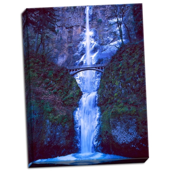 Gango Home Decor Multnomah Falls Winter by Ike Leahy (Ready to Hang); One 18x24in Hand-Stretched Canvas