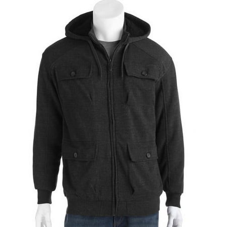 Generic Big Men's Cargo Pocket Fleece Jacket Wit