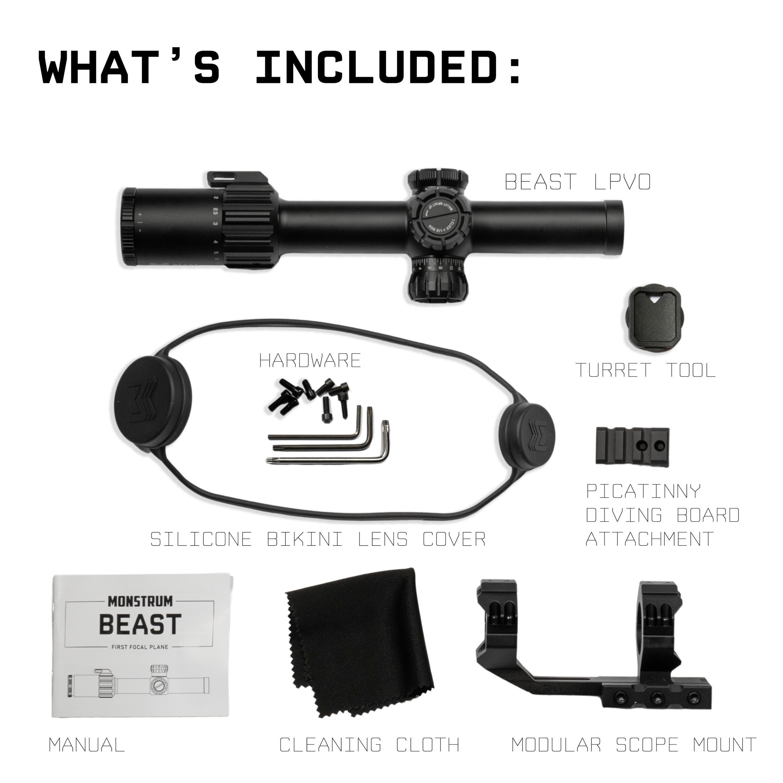 Monstrum Beast ED 1-10x First Focal Plane FFP LPVO Scope CM5 Morpheus MOA