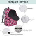 thumbnail image 4 of Black and Pink Leopard Print Backpack for School, Cute School Bag with Adjustable Shoulder Straps and Padded Back, 15.7"x11.8"x5.5", 4 of 5