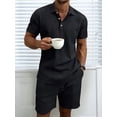 thumbnail image 5 of Men 2 Piece Outfits Casual Top and Pants Sets Black XL, 5 of 9