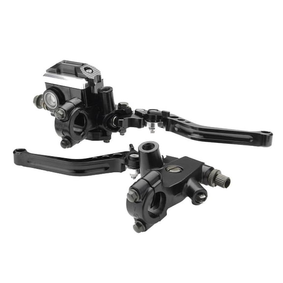 Phyun 7/8'' CNC Black Motorcycle Brake Clutch Master Cylinder Lever Reservoir Set