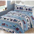 thumbnail image 3 of Better Home Style Ensemble de Courtepointe Couvre-Lit Rouge Blanc et Bleu Train Choo Chemin de Fer Enfants / Garçons / Tout-Petits avec Taies d'Oreiller Train (Simple), 3 of 3