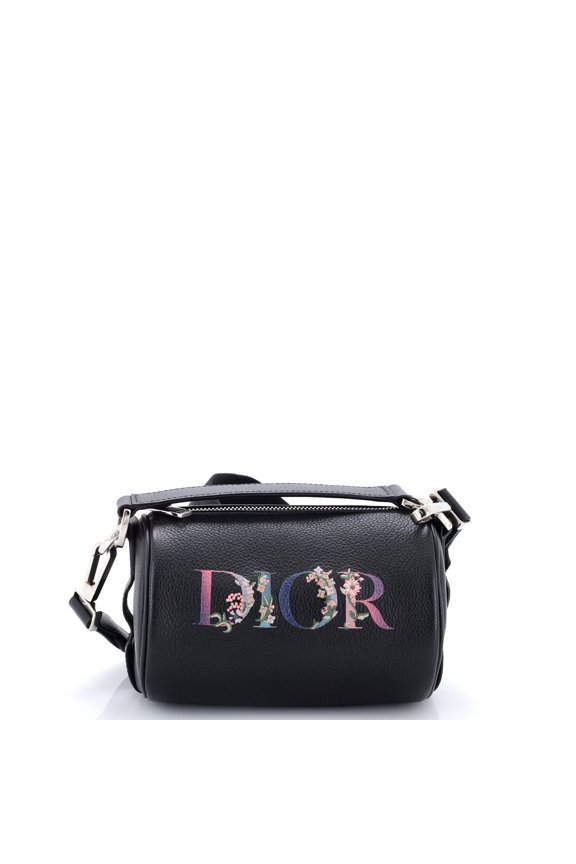 Pre-Owned Logo Roller Messenger Bag Embroidered Leather By Rebag