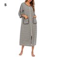thumbnail image 1 of Langgg Polyester Robe de Nuit pour Femmes en de Rechange Col Rond Fermeture Éclair Cardigan Respirant Peignoir de Maison et de Bureau Tenue de Nuit Vêtements de Nuit Gris P, 1 of 9