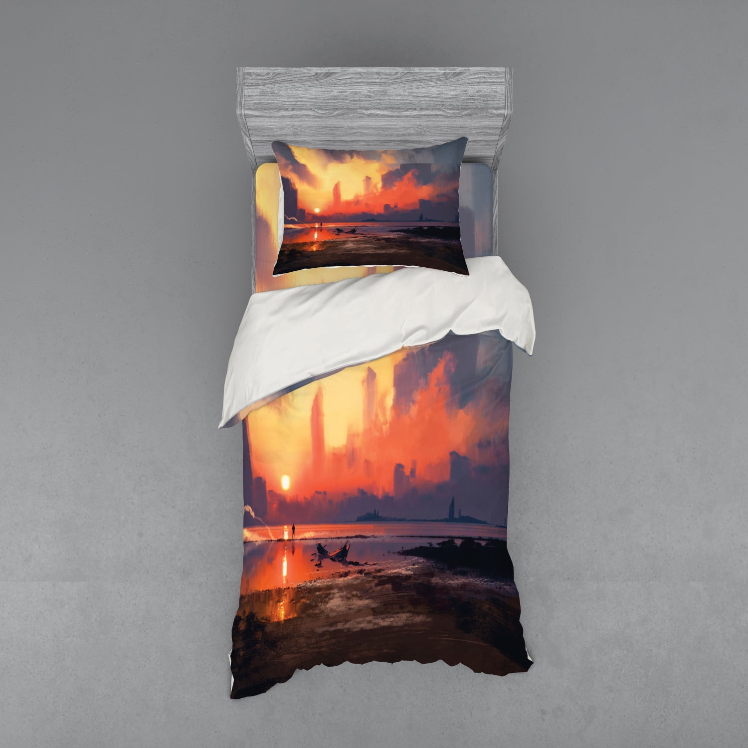 Fantasy World Duvet Cover Set Man On Sandy Beach With City Skyscrapers Skyline Sunset Oil Paint Graphic Bedding Set With Shams And Fitted Sheet 3 Sizes By Ambesonne Walmart Com Walmart Com Fantasy World Duvet Cover Set Man On Sandy Beach With City Skyscrapers Skyline Sunset Oil Paint Graphic Bedding Set With Shams And Fitted Sheet 3 Sizes By Ambesonne Walmart Com Walmart Com