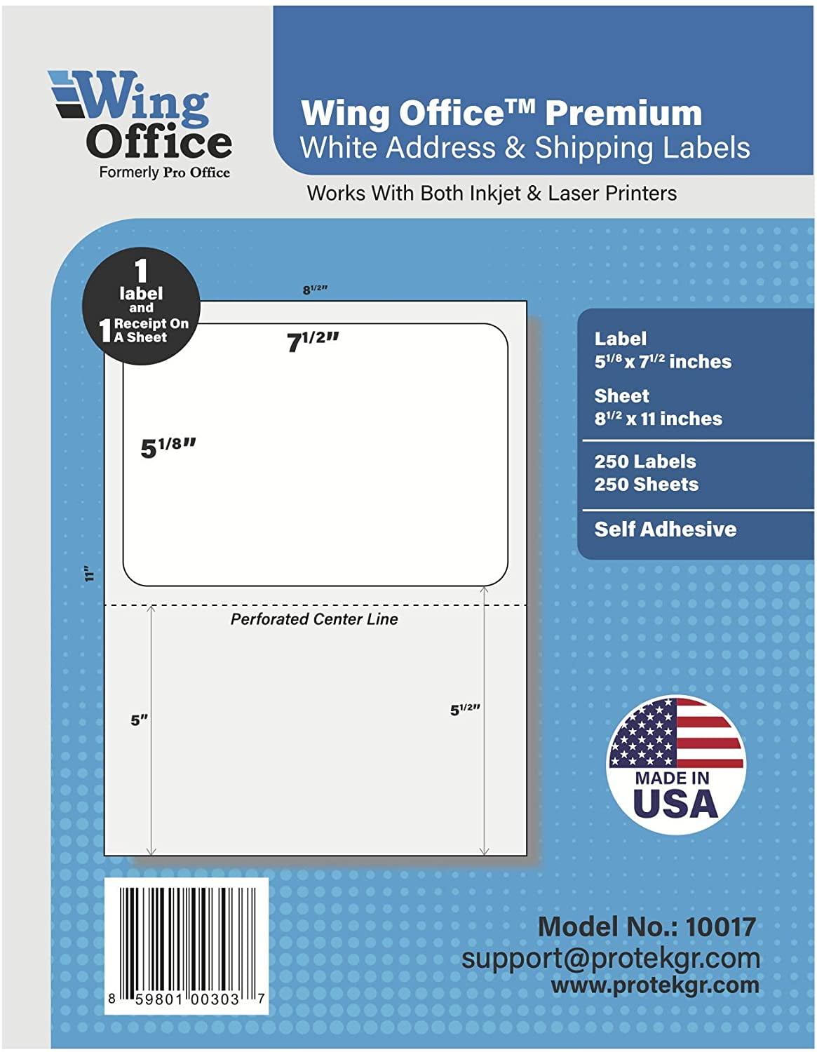 2 Shipping Labels 7.5" x 5.125" per Sheet Stickers Ship Package 1,000 Labels 