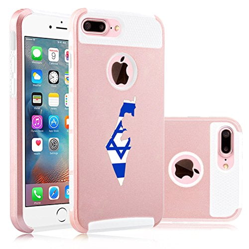 For Apple (iPhone 8 Plus) Shockproof Impact Hard Soft Case Cover Israel Israeli...