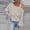 Beige, variant on AXXD Women Blouses Basic Summer 2024 Trendy Casual Solid One Shoulder Pullover Long Sleeve Top