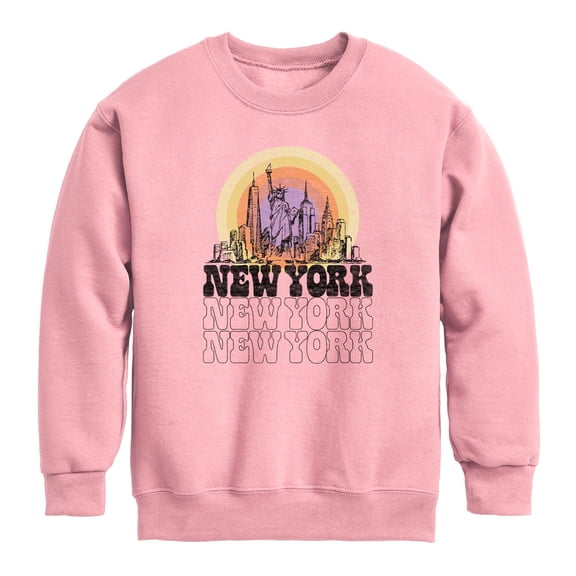 Instant Message - New York Vintage - Youth Boys Crew Fleece Sweatshirt