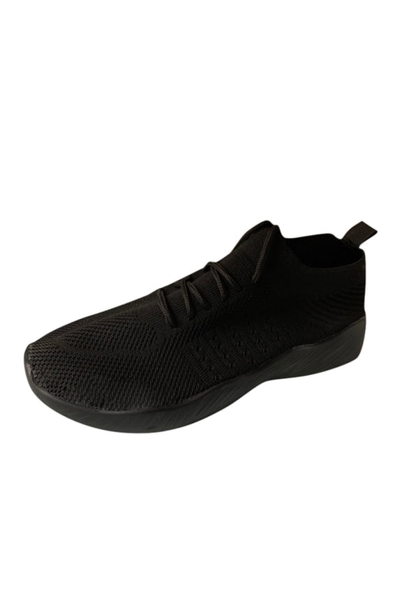 eczipvz Womens Walking Shoes Breathable Mesh Walking Sneakers lightweight Lace-up Comfort Trainers Platform Sneakers for Women (Black,7)