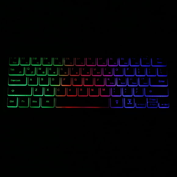 Keyboard Portable Wired 64-key Keyboard Compact Film Keypad Lightweight Backlit Keyboard One Lighting Mode Plug N Play, Black