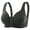 Black, variant on Women's Comfortable And Large Size Front Buckle Wrap Up Tank Top Style Thin Bra Wireless Bras Black