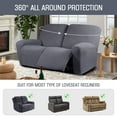thumbnail image 4 of TAOCOCO Stretch Recliner Loveseat Slipcovers, 6 Pieces Solid Reclining Sofa Slipcover Furniture Chair Cover Gray, 4 of 10