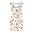 thumbnail image 4 of JingHai Floral Tank Tops for Women Plus Size 2024 Small Floral Print Summer Fashion Sleeveless T-Shirt with Square Collar Wide Suspenders Vest Trendy Loose Slim Tunic Flowy Top/Shirt Pink XL, 4 of 6