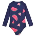 thumbnail image 6 of Zando Toddler Girls Long Sleeve Swimsuits Rash Guard One Piece with UV Protection 2-7 Years Kids Bathing Suits, 6 of 7