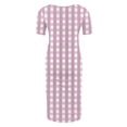 thumbnail image 4 of Ovzne Robes pour Femmes 2025 Robe pour Femme Jupe de Maternité Plissée Imprimée à la Mode pour Femme à Manches Courtes Col Rond Robe Mi-Mollet Robe de Printemps à Manches Courtes Imprimée Liquidation, 4 of 7