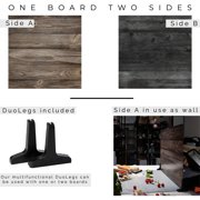 V-FLAT WORLD Duo Board - 24x24 Double Sided Surface Board, Vintage Oak/Ink Hardwood