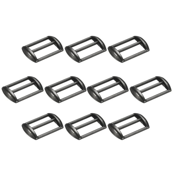 Uxcell 10Pcs Metal Baseball Cap Buckle, Adjustable Cap Strap Adjuster Slider Bag Belt Strap Keeper Hardware Supplies for Purse Making Accessories, Black Latte