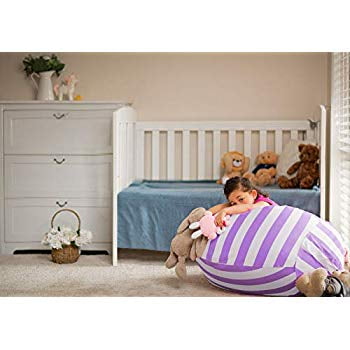 WAQIA Stuffed Storage Bean Bag Chair Cover Premium Corduroy Extra Large Bean Bag for Organizing Children Plush Toys No Filler