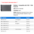 thumbnail image 2 of Radiator - Compatible with 1983 - 1986 Ford LTD 1984 1985, 2 of 2