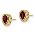 thumbnail image 4 of Auriga Fine Jewelry 14K Yellow Gold Pear Garnet and Diamond Stud Earrings for Women, 4 of 6