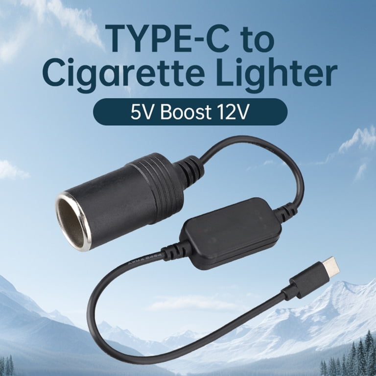 cigarette lighter gadgets YIEMEEN Portable USB C to 12V Car Cigarettes Lighter Socket Cable Type C To  12V Cigarettes Lighter Adapter for In Car Gadgets