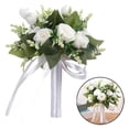 thumbnail image 4 of Boda nupcial sosteniendo de ramo elegantes con flores rosas de seda floral flores artificiales, 4 of 9