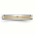 thumbnail image 3 of Stainless Steel Polished Yellow IP-plated .025pt. Diamond 4mm Band Ring 7 Size, 3 of 7