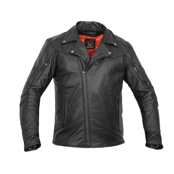 Daniel Smart Mens Motorcycle Leather Jacket Naked Goatskin Modern Leather Motorcycle Jacket